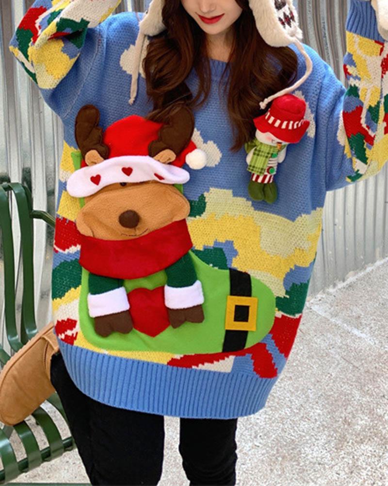Christmas Santa Claus Doll Sweater