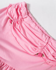 Pinky Rosebud Mini Skirt