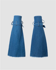 Distressed Midalam Denim Star Leg Warmers