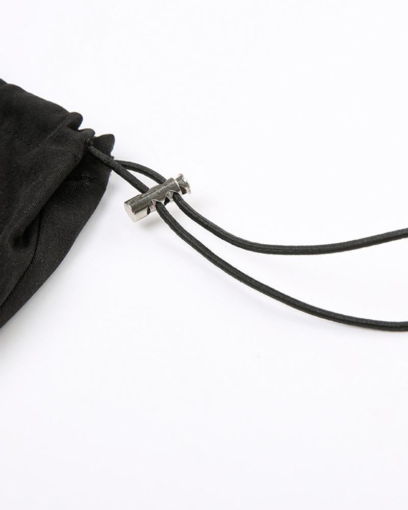 Contrasting Utility Mini Skirt with Leg Warmers