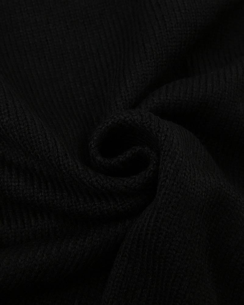 Heart Stripe Patchword Knit Sweater