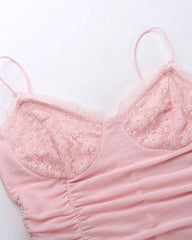 Lace Trim Cami Bolero Top