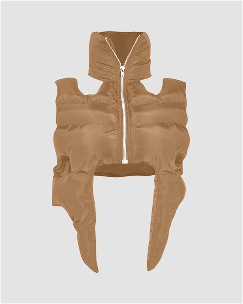 Punk Standing Collar Sleeveless Coat