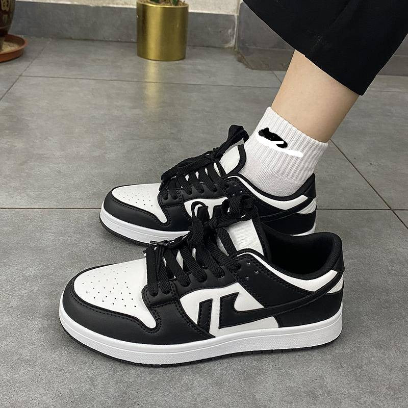 Couple Men Black White Sneakers Light Flat Shoes