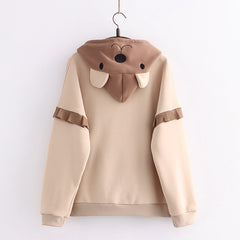 Cute Bear Hoodie Velvet Sweater