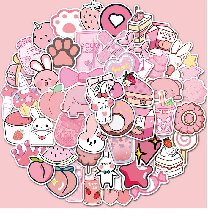 Cute Pink Stickers 100pcs