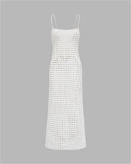 Open Back Beach Knitted Maxi Skirt