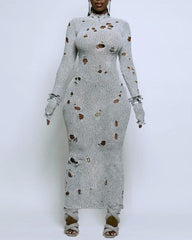 Party Cut Out Knitted Maxi Dress