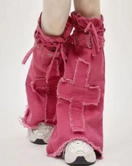 Atirich Denim Cross Leg Warmers