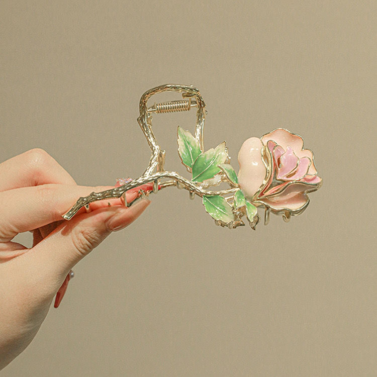 Mental Rose Hair Clip Hair Claw Barrette Clamp Jaw for Women