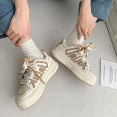 Letter Patchwork Trendy Sneakers Students Shoes