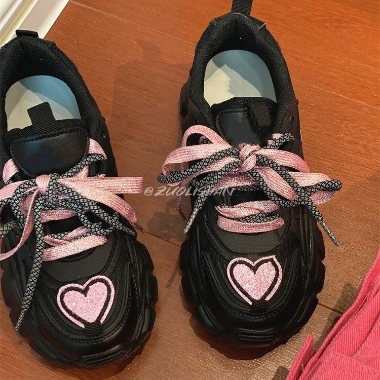 Fashionable Platform Daddy Black Sneakers