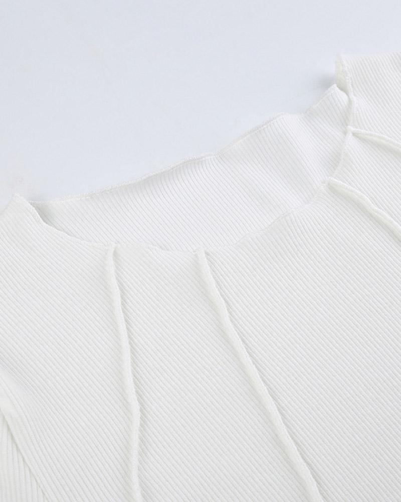 Dividing Line Ribbed Top