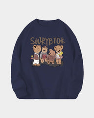 Little Bear Printed Round Neck Jumper