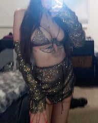 Infernal Glitter Hard Bralet Top
