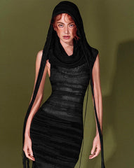 Revenge Oasis Knitted Dress with Hood