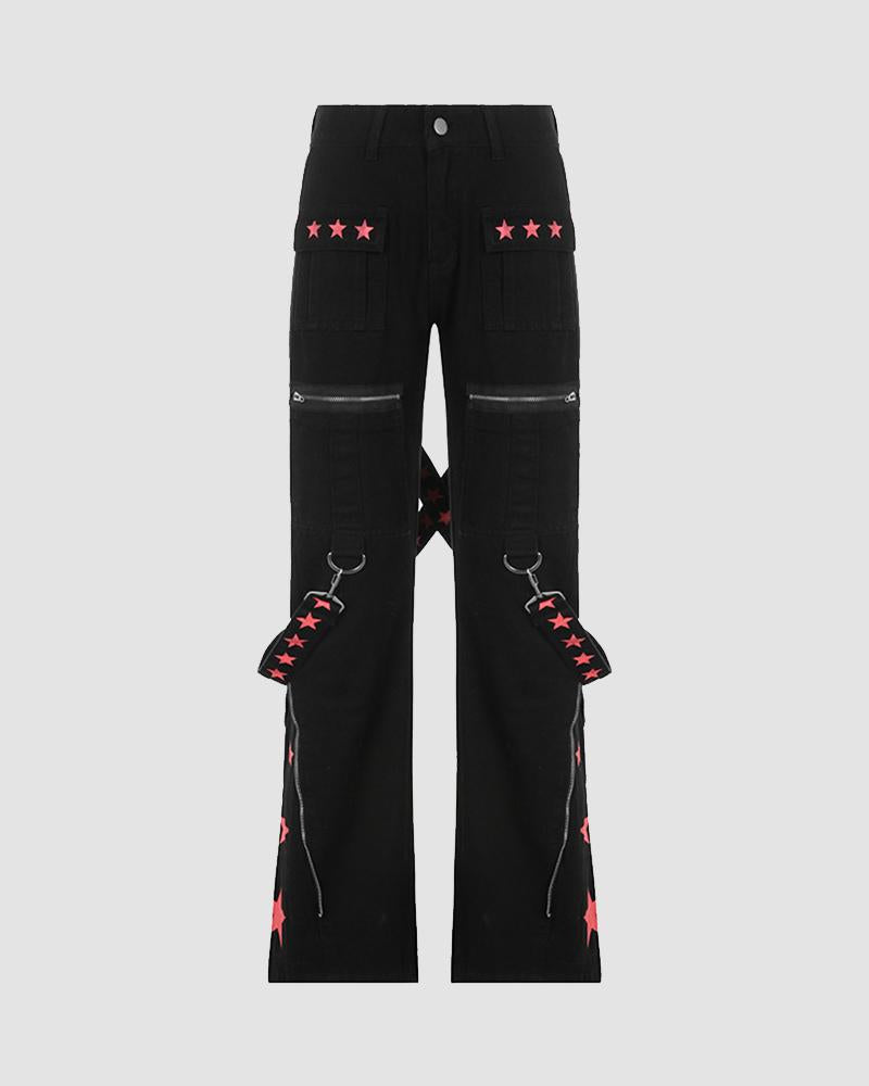 Dimwater Star Flared Cargo Pants