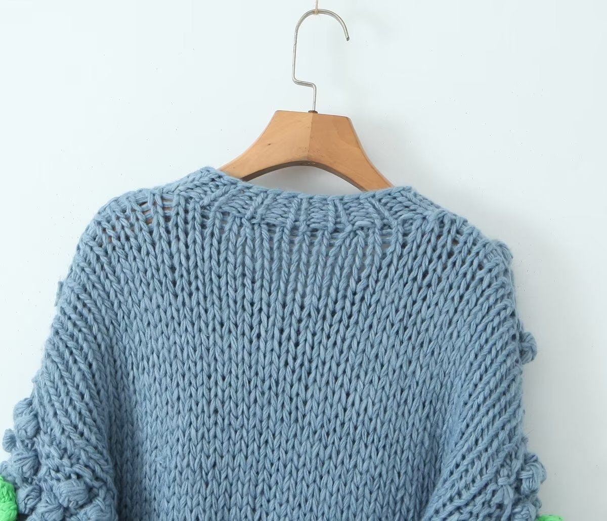 Embroidered Knitted Flowers Cardigan