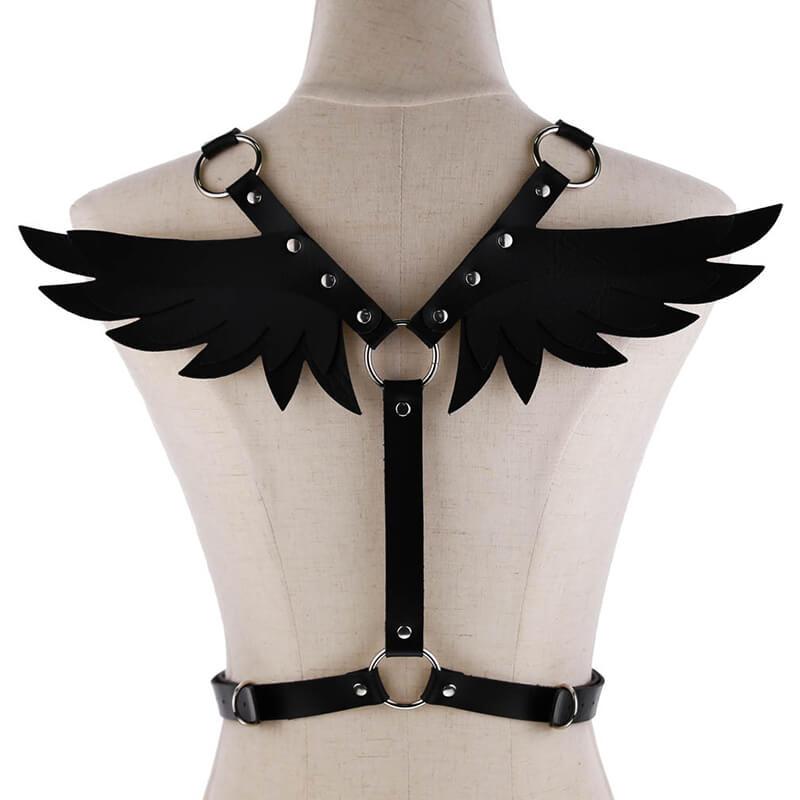 Gothic Punk Wings Harness Waist Shoulder Necklace