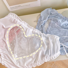 Heart-shaped Lace See-through Panties