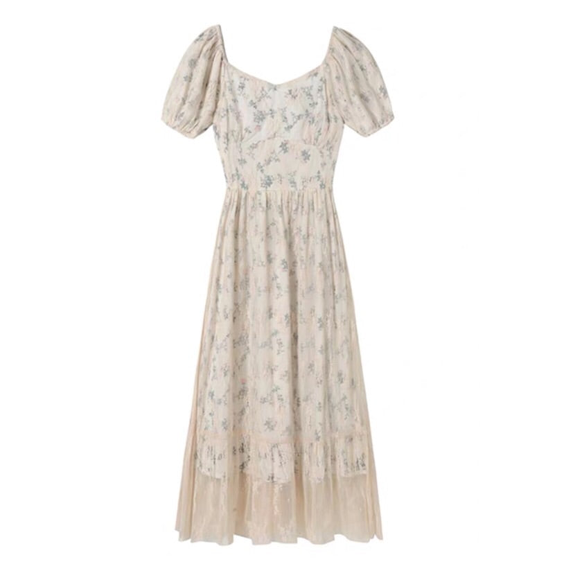 Vintage Style Cottagecore Lace Dress
