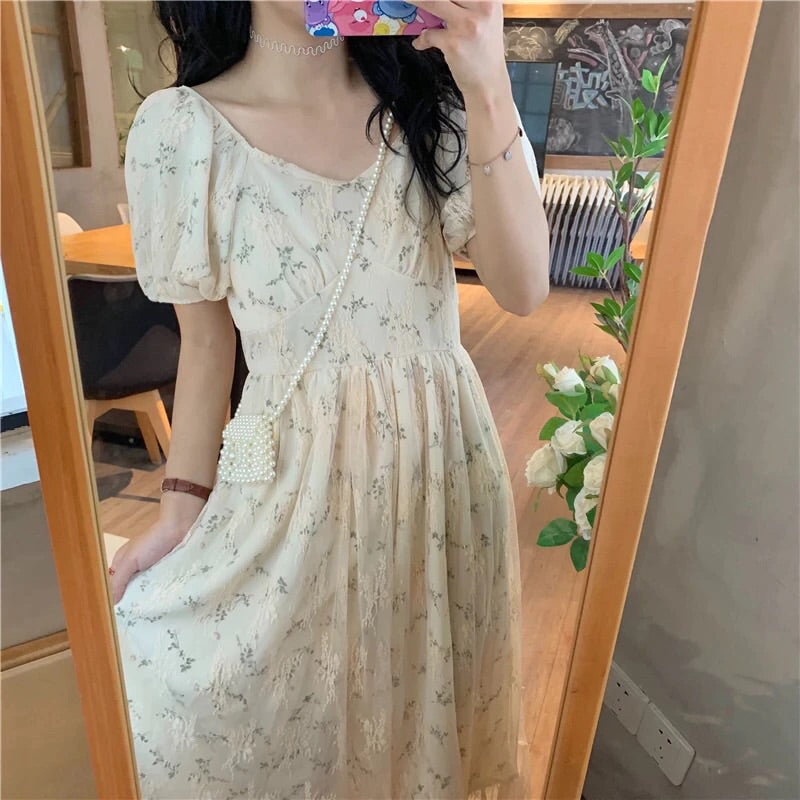 Vintage Style Cottagecore Lace Dress