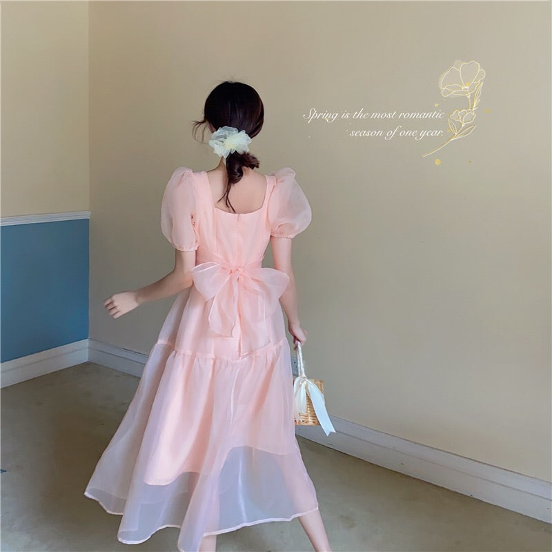 Peach Blush Kawaii Princess Chiffon Dress