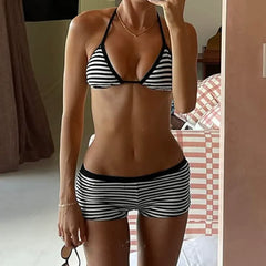 Low-Rise Halter Shorts