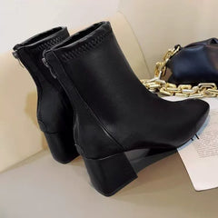 Chunky-Heeled Mid-Heel Boots