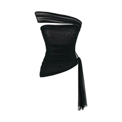 Haellen Neck Tie Cropped Top