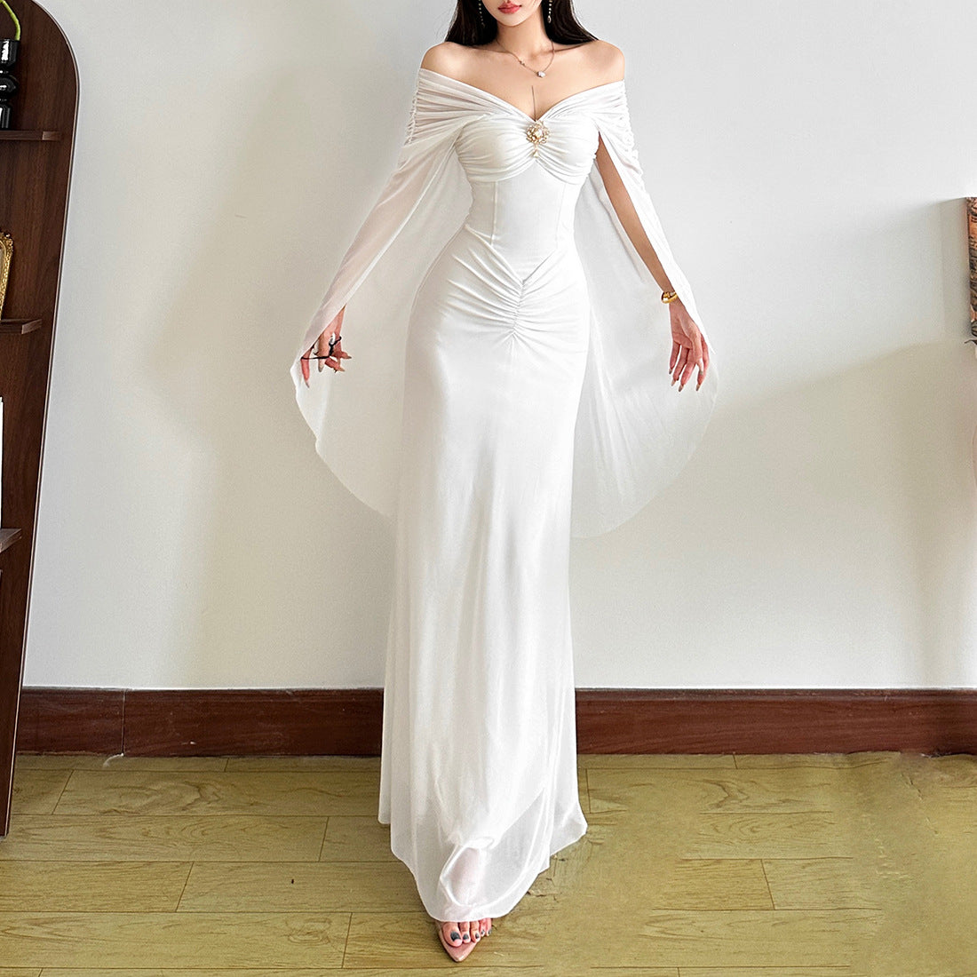 One-Shoulder Fitted Waist Dress