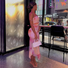 Passageway of Butterflies Asymmetrical Tube Dress