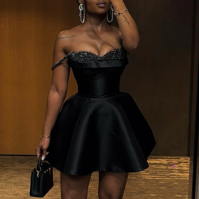 Strapless Halter-Neck Dress