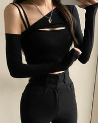 Nightrunner Asymmetric Top with Sleeves