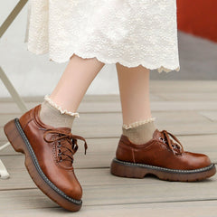 Japanese Round Toe Oxford & Lace-Up Shoes Women