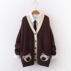 Kawaii Brown Bear Cardigan Jacket