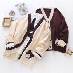 Kawaii Brown Bear Cardigan Jacket