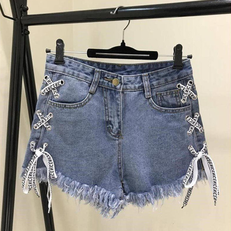 High Waist Denim Hot Short