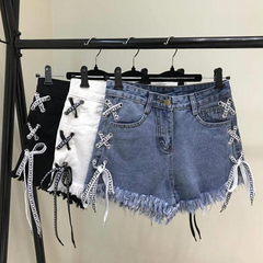 High Waist Denim Hot Short