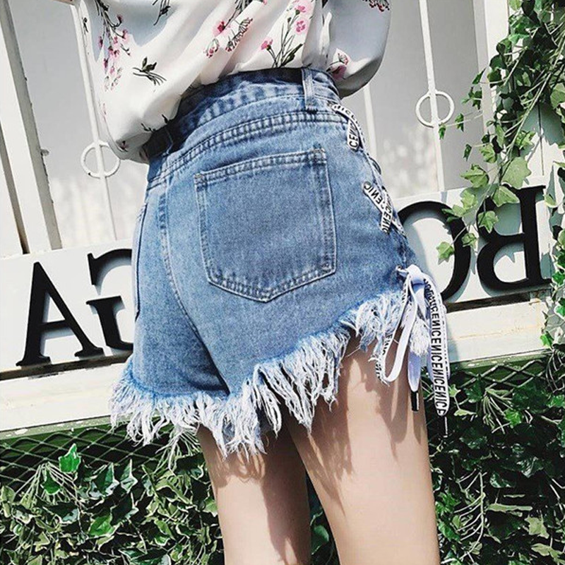 High Waist Denim Hot Short