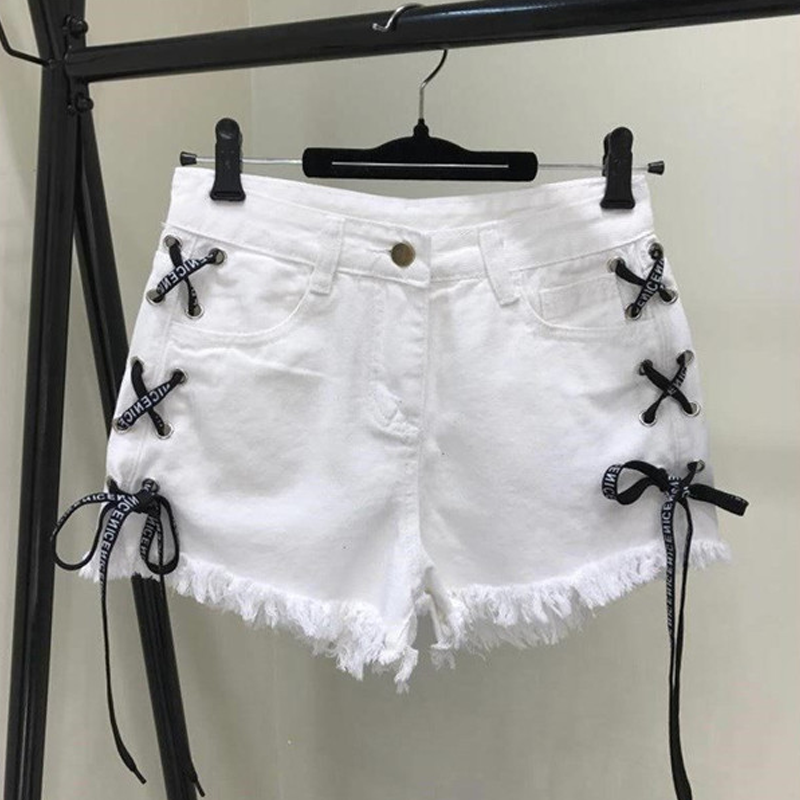 High Waist Denim Hot Short