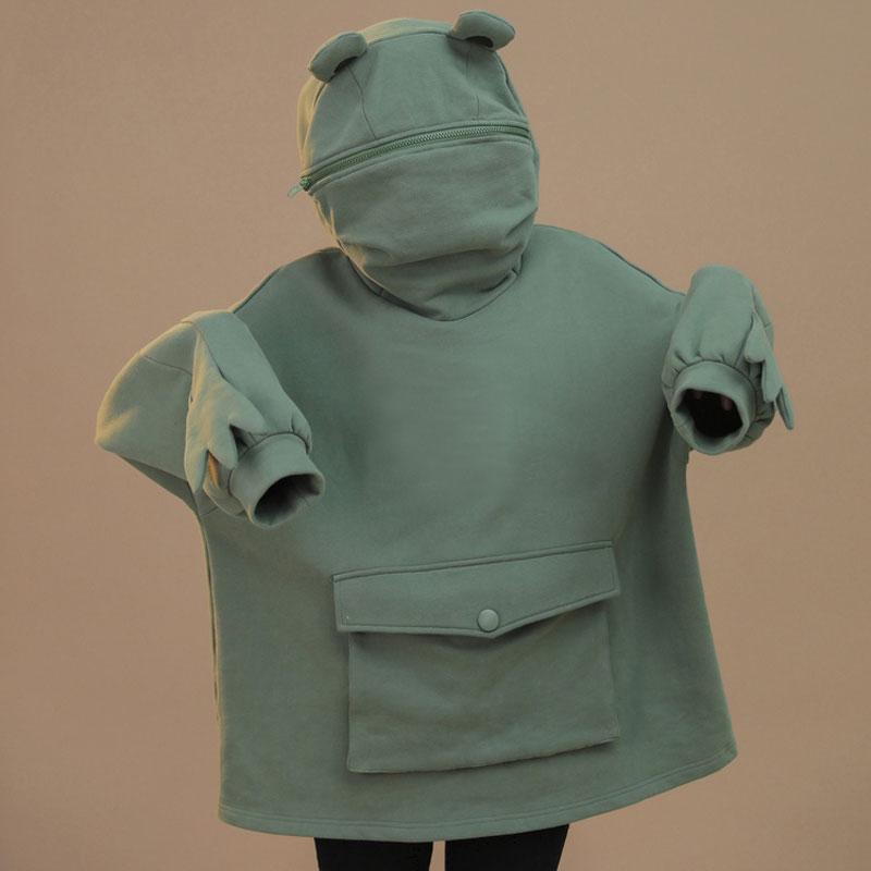 Frog Zipper Pocket Hoodie