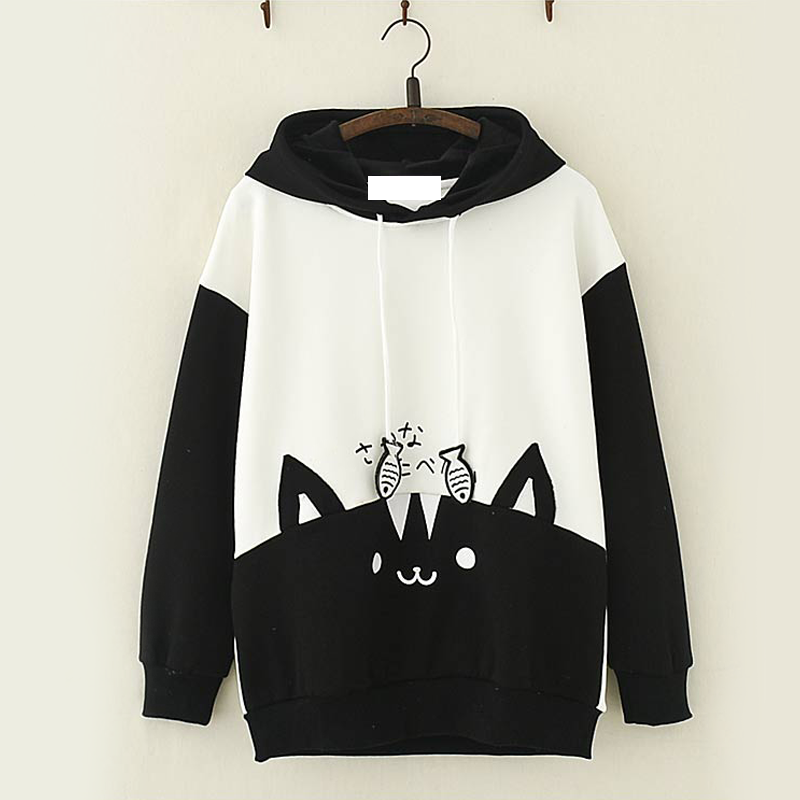 Japanese Style Cat Fish Pendant Hoodie