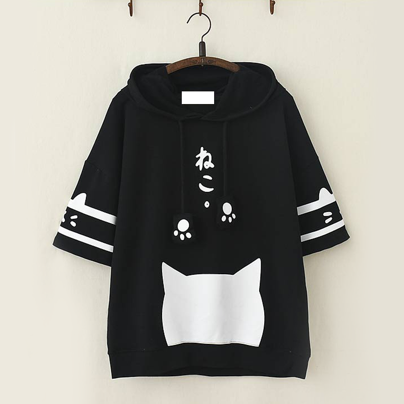 Kawaii Cat Paw Drawstring T-shirt