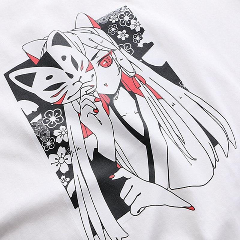 Japanese Fox Lace-Up T-shirt