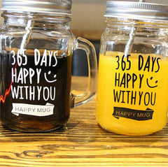 â€?65 DAYS HAPPY WITH YOUâ€?Mason Jar Mug