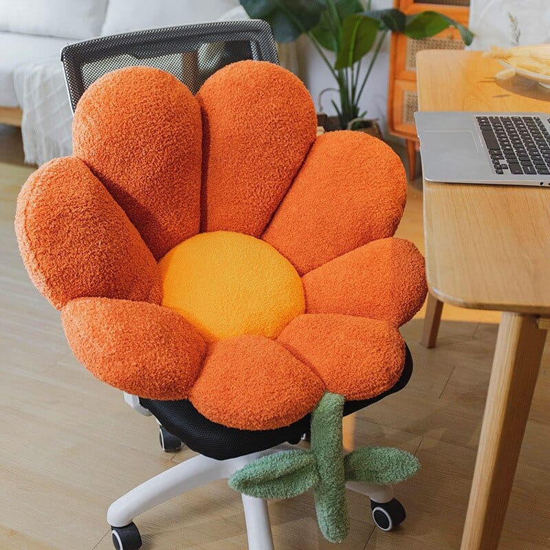 Cute Pastel Flower Daisy Plush Chair Cushion Pillow