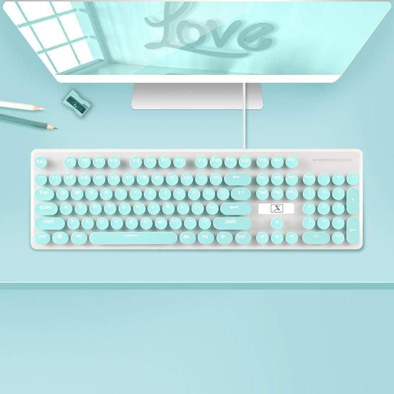 Pastel Round Button Wire Keyboard