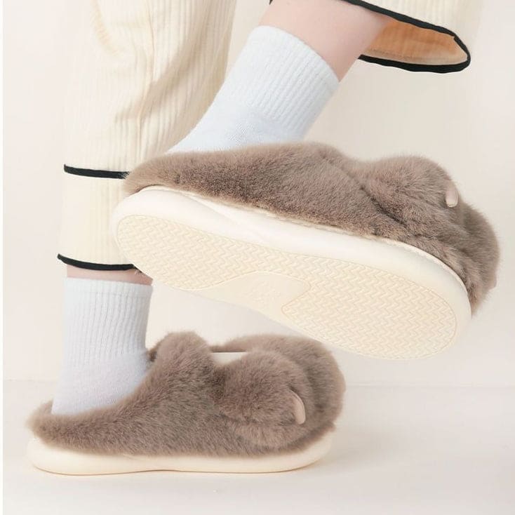 Cute Plush Paw Fluffy Winter Slipper