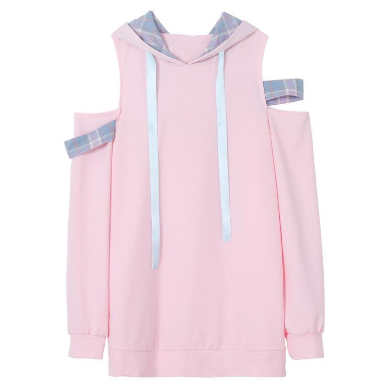 Pink Peekaboo Shoulder Hoodie